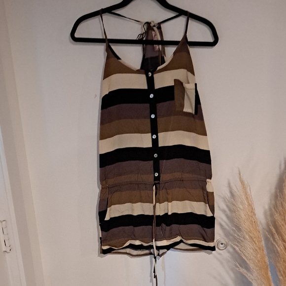 Peppermint Brown and Black Romper Camisole Size M B112 - Picture 1 of 5